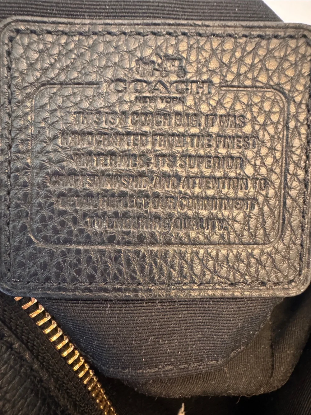 Coach Carrie Black Pebbled Leather Cross Body w/gold Chain Handle & Strap F36666 - Picture 10 of 12